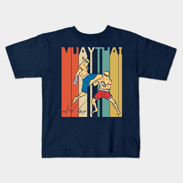 Vintage Muay Thai Martial Arts Kids T-Shirt by GWENT